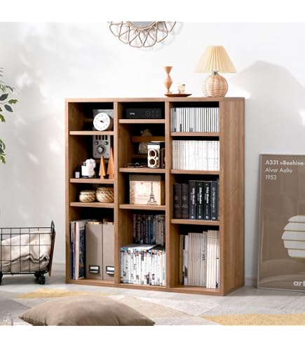 Amazon｜ダブル棚板本棚 ブラウン W90 W90×D43×H115cm 日本製｜本棚